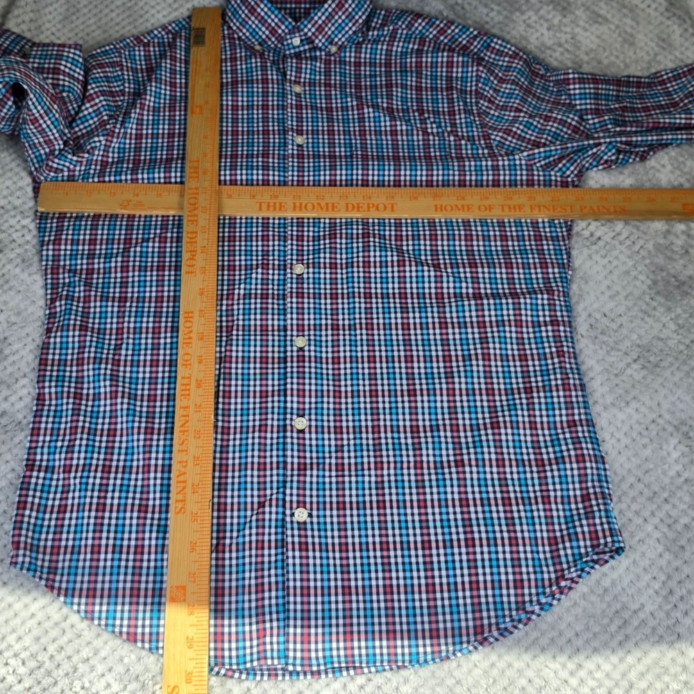 Peter Millar Summer Comfort Button Down Shirt Mens Medium Check Performance Golf - Picture 8 of 9